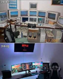 2002年电脑桌面 VS 2019年电脑桌面[笑cry]
