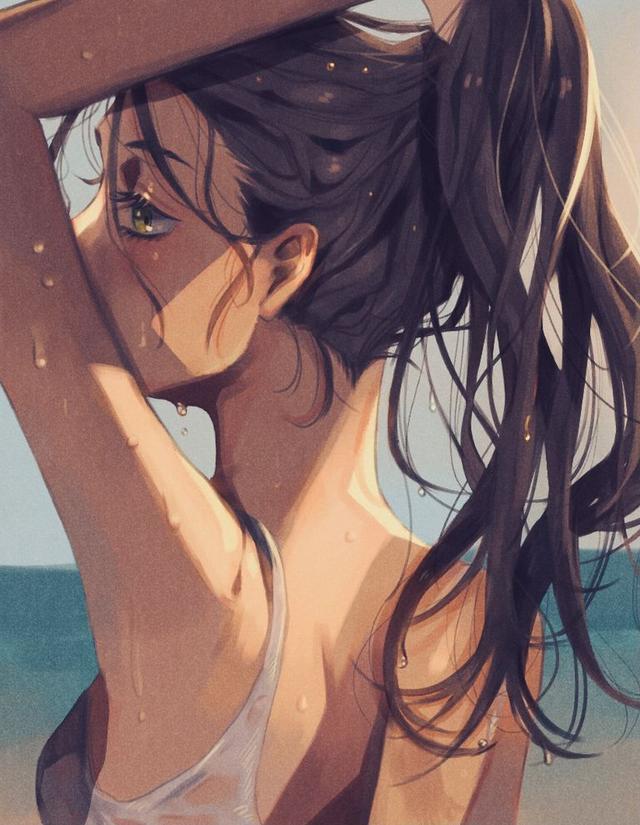 湿漉漉的魅力，湿发插画特辑