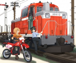 #动漫#铁道机车系列 みけらん 画的 必须有火车 有JK#二次元# ​​