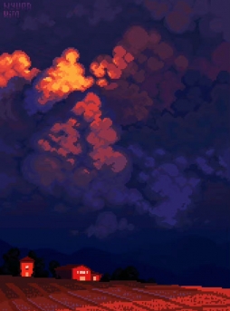 像素图欣赏：雨后（twi：nyura_kim） ​​​