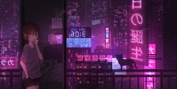 catzz  画的 城市夜景少女 城市 霓虹 夜晚 不睡觉 少女 有点赛博 总而言之就是 白天用来睡觉 晚上出来活动