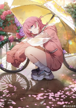《四季的少女》！画了鲜花和沾湿的春天✿
