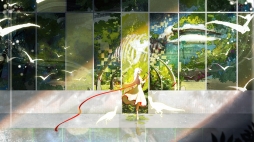 【插画师胡呼呼Cassie】  所有获奖参赛作品原图    在博物馆里，化石上长出了绿植开出了花，小恐龙的灵体形态串门而入。