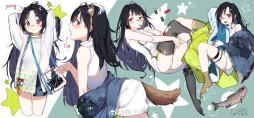 元气女生角色设定 动漫插画参考 garindimasgimi ​​​