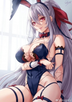 银色马尾兔女郎