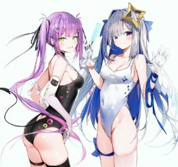 黑色泳装白长手套可爱  silver銀 @seaocean01251 #常暗永远# ​​​