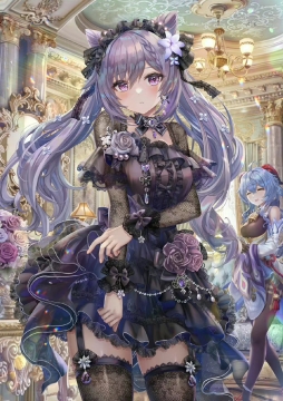 ゴスロリ衣装を着せられる刻晴ちゃん　#原神
