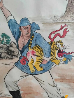 昨天儿子画了一幅画，看到他的大作不淡定了！这是表达什么意思？